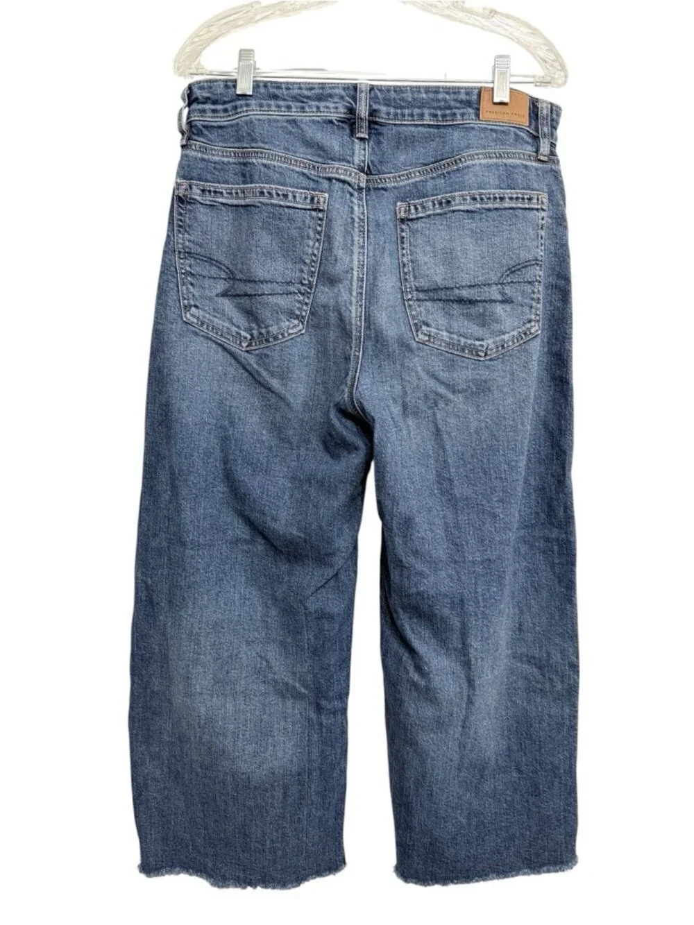 American Eagle Outfitters Super High-Rise Baggy Wide-Leg Jeans Blue 12 X-Short